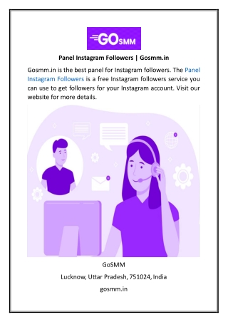 Panel Instagram Followers Gosmm.in