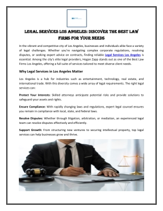 Legal Services Los Angeles Discover the Best Law Firms for Your Needs