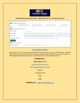 Data Cleaning Automation Services | Match Data Pro LLC - Enhance Accuracy