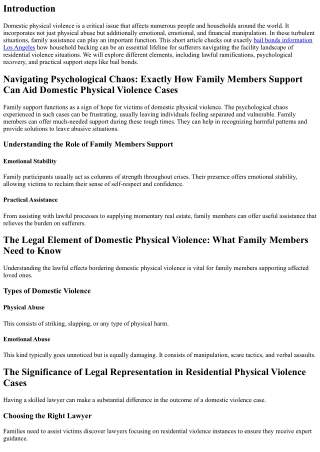 Browsing Emotional Chaos: Exactly How Family Assistance Can Aid Domestic Physica