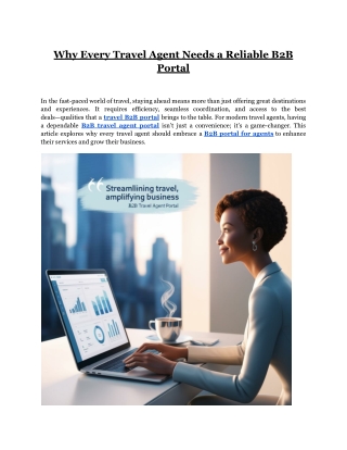 Why Every Travel Agent Needs a Reliable B2B Portal