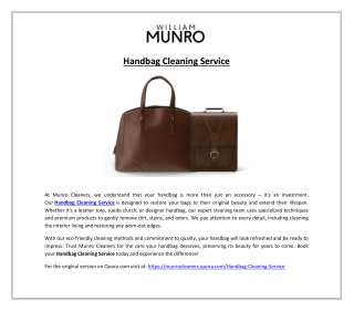 Handbag Cleaning Service