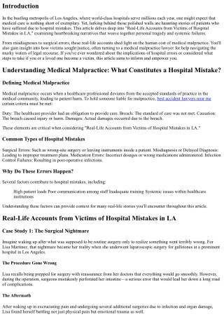 “Real-Life Accounts from Victims of Hospital Mistakes in LA”