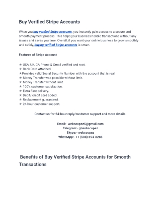 Buy Verified Stripe Accounts