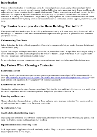 Top Houston Contractors for Home Construction: Who to Hire?