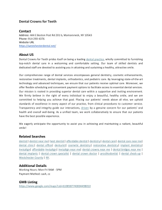 Dental Crowns for Teeth