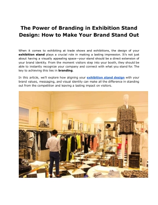 The Power of Branding in Exhibition Stand Design_ How to Make Your Brand Stand Out