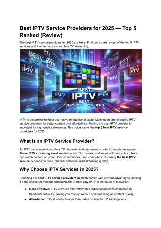 Best IPTV Service Providers for 2025 — Top 5 Ranked (Review)