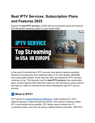 Best IPTV Services_ Subscription Plans and Features 2025