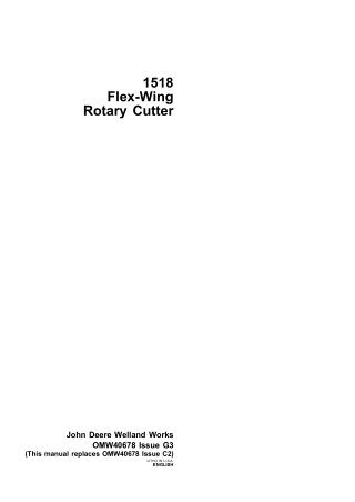 John Deere 1518 Flex-Wing Rotary Cutter Operator’s Manual Instant Download (Publication No.OMW40678)