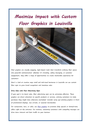 Maximize Impact with Custom Floor Graphics in Louisville