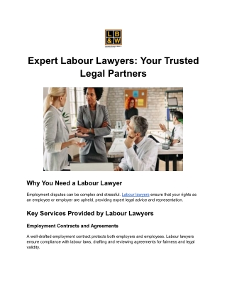 Expert Labour Lawyers: Your Trusted Legal Partners