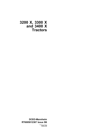 John Deere 3200 X 3300 X and 3400 X Tractors Operator’s Manual Instant Download (Publication No.rt6005012387)