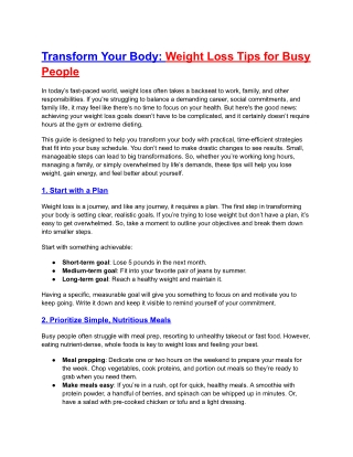 Transform Your Body_ Weight Loss Tips for Busy People