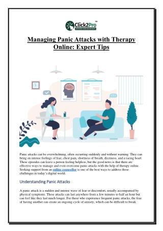 Managing Panic Attacks with Therapy Online Expert Tips