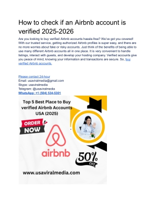 Get Ready for 25 Top site to Buy verified Airbnb Accounts ...