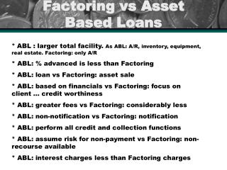 Factoring vs Asset Based Loans