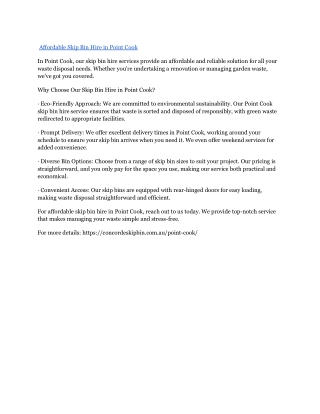 Affordable Skip Bin Hire in Point Cook _ ConcordeSkipbinaustralia (1)