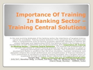 Banking Sector Training Programs Online – Training Central Solutions