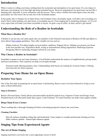How to Prepare for an Open House with Guidance from a Scottsdale Agent