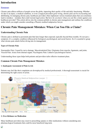 “Chronic Pain Management Mistakes: When Can You File a Claim?”