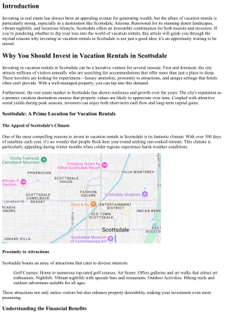 “Why You Should Invest in Vacation Rentals in Scottsdale”