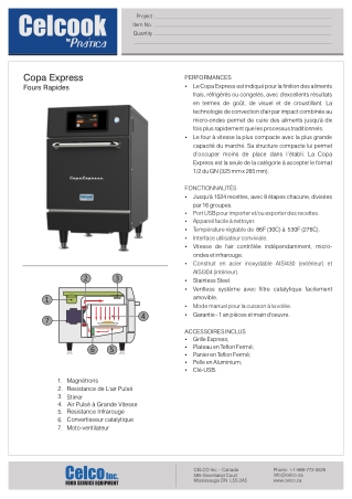 Copa Express High-Speed Oven – Rapid, Efficient, and Compact Cooking Solution