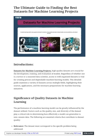 The Ultimate Guide to Finding the Best Datasets for Machine Learning Projects