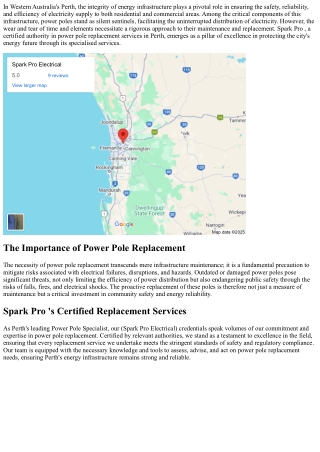 Securing Perth's Energy Future: The Imperative of Private Power Pole Replacement