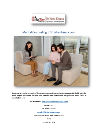Marital Counseling | Drnishakhanna.com