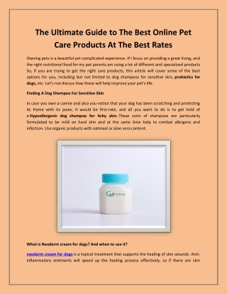 The Ultimate Guide to The Best Online Pet Care Products At The Best Rates