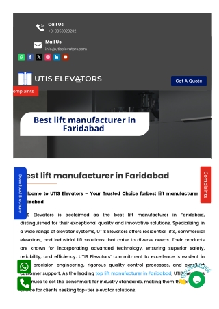 Leading Lift Manufacturers in Faridabad for Homes & Businesses