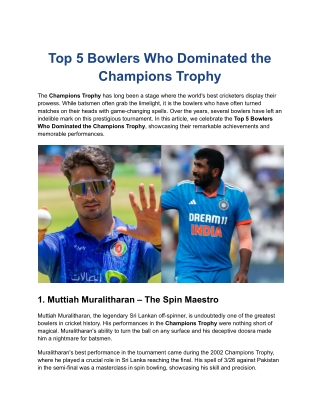 Top 5 Bowlers Who Dominated the Champions Trophy