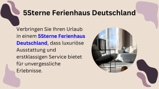 5Sterne Ferienhaus Deutschland