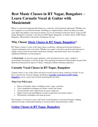 Learn Carnatic Vocal & Guitar with Musicintuit