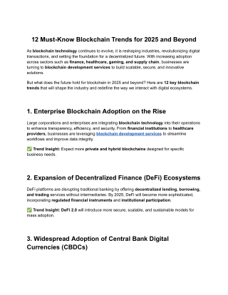 12 Must-Know Blockchain Trends for 2025 and Beyond