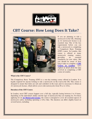 CBT Course How Long Does It Take
