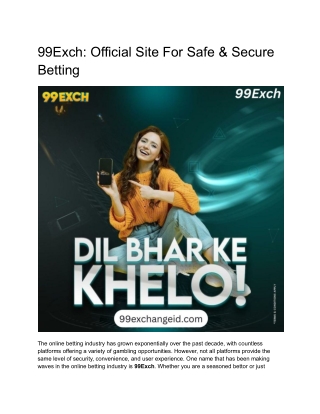 99Exch_ Official Site For Safe & Secure Betting