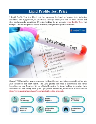 Lipid Profile Test Price