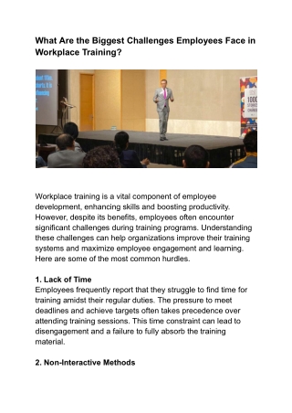 What Are the Biggest Challenges Employees Face in Workplace Training