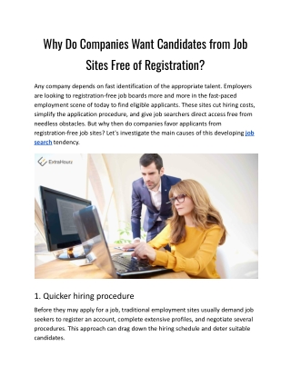 Why Companies Want Candidates from Job Sites Free of Registration