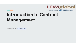 Introduction to Contract Management