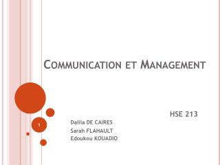 Communication et Management