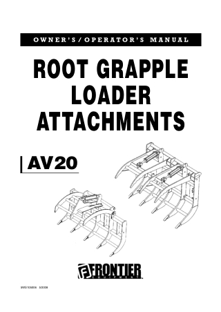 John Deere AV20 Root Grapple Loader Attachments Operator’s Manual Instant Download (Publication No.5WS105006)