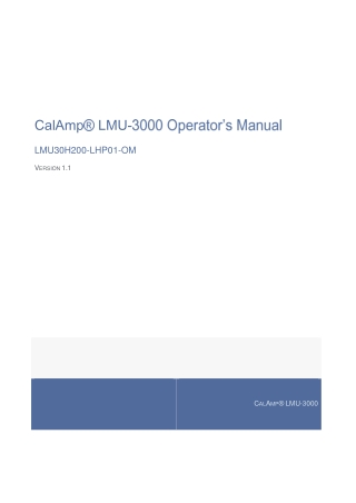 John Deere CalAmp LMU-3000 Operator’s Manual Instant Download (Publication No. LMU30H200LHP01OM)
