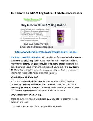Buy Bizarro 10-GRAM Bag Online - herbalincense24