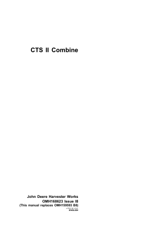 John Deere CTS II Combine Operator’s Manual Instant Download (Publication No.omh168623)