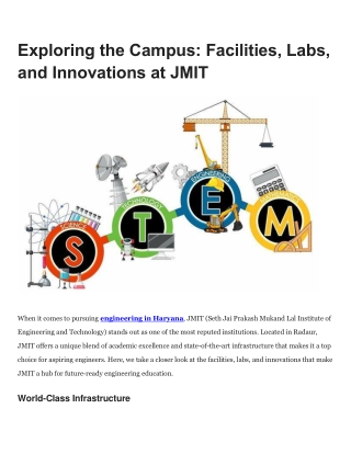 Exploring the Campus Facilities, Labs, and Innovations at JMIT