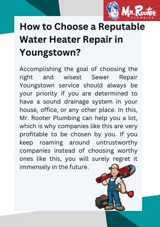 How to Choose a Reputable Water Heater Repair in Youngstown