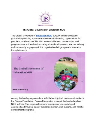 The Global Movement of Education NGO